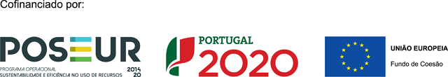Logotipos POSEUR Portugal 2020 Fundo de Coesão União Europeia